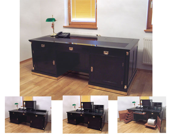 Multimedia Möbel - Schreibtisch S1-2T-Schwarz